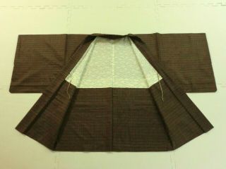Antique Japanese Kimono,  Haori,  Silk,  大島,  Oshima (pongee),  Men 