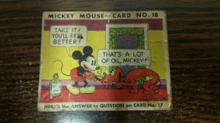 1935 Gum Inc Mickey Mouse R89 18 - Disney Card