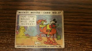 1935 Gum Inc Mickey Mouse R89 27 - Disney Card
