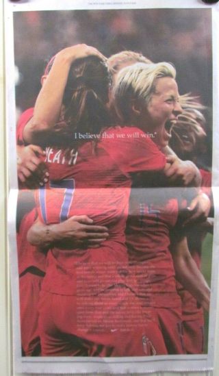 Winners Usa Soccer Team Women Poster Full Page Ad Ny Times 2019 July Female