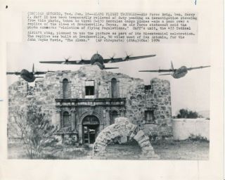 1976 8 X 10 Press Photo Air Force C - 130 Hercules Cargo Planes & Alamo Movie Set