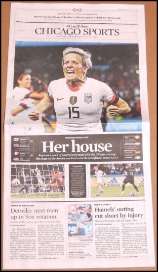 6/29/2019 Chicago Tribune Sports Newspaper USA Women ' s World Cup Megan Rapinoe 3