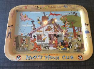 Vintage Walt Disney Mickey Mouse Club Mouseketeers Pluto Tv Dinner Tray Rare
