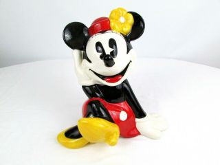 Vtg Disney Minnie Mouse Ceramic Cookie Jar Treasure Craft Mexico