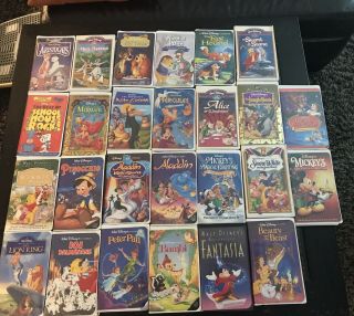 9 Disney BLACK DIAMOND VHS Tapes Plus 17 More Disney Titles In Description 3