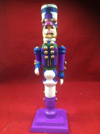 Painted Wood Soldier Candlestick Holder