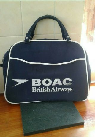 Vintage B.  O.  A.  C/british Airways Flight Bag.