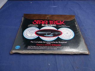 Vintage Second Printing 1975 Star Trek Blueprints In Custom Pouch Complete