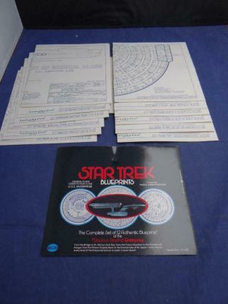 Vintage Second Printing 1975 Star Trek Blueprints In Custom Pouch COMPLETE 2