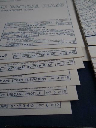 Vintage Second Printing 1975 Star Trek Blueprints In Custom Pouch COMPLETE 3