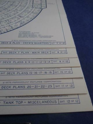Vintage Second Printing 1975 Star Trek Blueprints In Custom Pouch COMPLETE 4