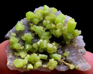 6g Beautifu Natural Green Pyromorphite Crystal Cluster Rare Mineral Specimens