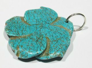 Huge Zuni Hand Carved Natural 22g Spiderweb Turquoise 925 Silver Flower Pendant 6