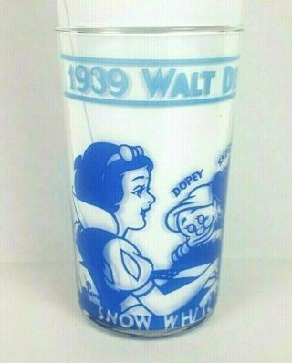 Snow White & The Seven Dwarfs Walt Disney All Star Parade 1939 Glass Vtg 30 