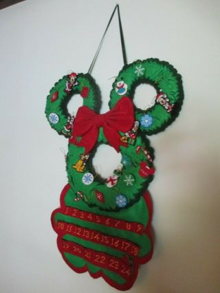Disney Hanging Advent Calendar Mickey Mouse Christmas - Retired - Rare - Complete