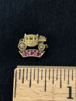 Vintage GM Pin Fisher Body General Motors 3 Red Ruby Stones Jewels10k Gold Lapel 5