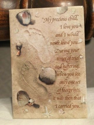 3x2 Footprints In The Sand Christian Poem Magnet,  It Was Then That I Carried You