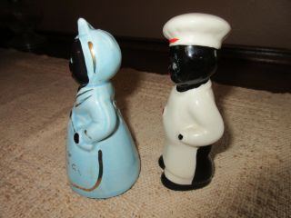 VTG Cook & Chef Ceramic Salt/ Pepper Shakers Black Americana Wash.  D.  C Souvenirs 2