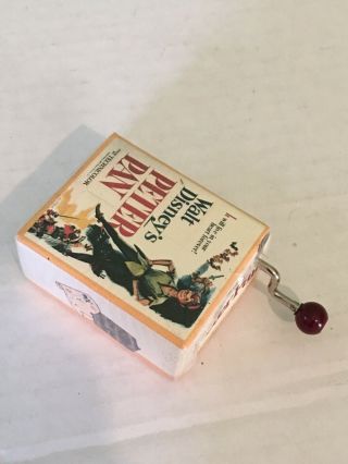 Vintage Walt Disney Peter Pan Miniature Hand Crank Music Box