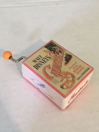 Vintage Walt Disney Cinderella Miniature Hand Crank Music Box