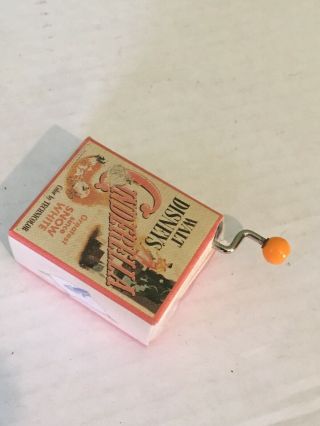 Vintage Walt Disney Cinderella Miniature Hand Crank Music Box 2