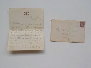 Wwi Letter 1918 Heard Airplane Sending Wireless War Stamford Connecticut Ww1
