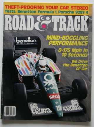 Road And Track March 1987 Benetton F1 Porsche 928 S4 Mercury Tracer St4005000918