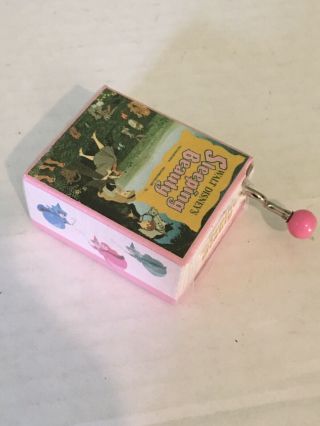 Vintage Walt Disney Sleeping Beauty Miniature Hand Crank Music Box