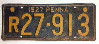 Pennsylvania 1927 Old License Plate Vintage Garage Man Cave Decor Car Auto Tag