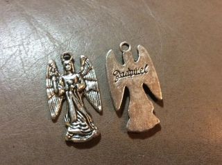 2 Cut - Out St.  Zadguiel (zadkiel) The Angel Of Mercy Religious Medal Charm Pend