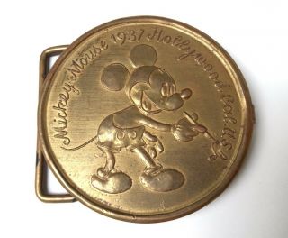 Mickey Mouse Belt Buckle Hollywood Ca Usa Sun Rubber 1937