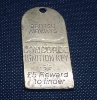 Rare Vintage Concorde Ignition Key Fob Reward Brass Tag British Airways
