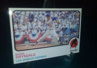 Los Angeles Dodgers Don Drysdale 1973 Style Card In Action Custom Art Card