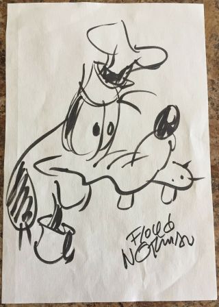 Art Sketch Of Goofy,  Drawn And Signed By Disney Legend Floyd Norman