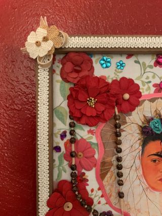 Frida Kahlo Craft Frame Mexican Folk Art 3D Diorama Shadow Box 13’X13’ 4