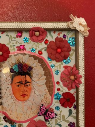 Frida Kahlo Craft Frame Mexican Folk Art 3D Diorama Shadow Box 13’X13’ 5
