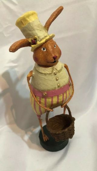 Lori Mitchell Carrot Top Hat Easter Bunny Rabbit Figure Figurine Folk Art