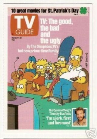 The Simpsons Cartoon Tv Guide Collector Card