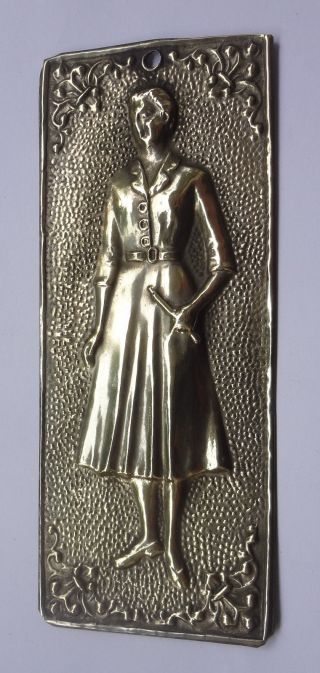 Vintage Greek Orthodox Silver - plated Ex - Voto Milagro Votive Tama WOMAN 5