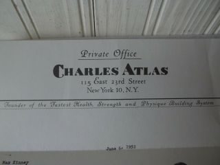 1952 Charles Atlas Letter and Envelope Encouragement After Joining Letter 4