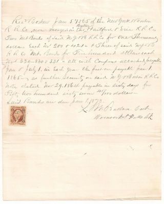 Letter Exchange Shares York & Boston Rr For Boston,  Hartford & Erie R.  R.  Co.