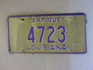 1983 Louisiana Antique License Plate 4723 Lsu Colors