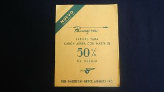 Panagra,  Rates For Cargo,  Pan Mericn - Grace Aurways Inc. ,  Year 1940s.