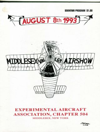 Middlesex Valley Airshow August 8th 1993 Middlesex Ny Program Ex 010716jhe