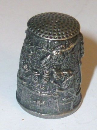 A Rare Franklin Grimms Fairy Tales Pewter Thimble The Breman Town Musicians