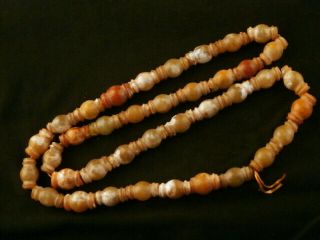 27 Inches Chinese Old Jade Hand Carved Beads Necklace Oaa030 3