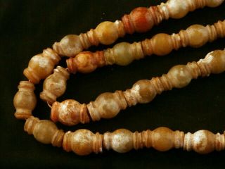 27 Inches Chinese Old Jade Hand Carved Beads Necklace Oaa030 4