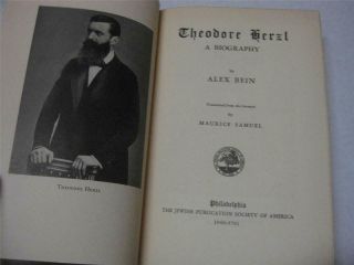 Theodore Herzl A Biography of the Founder of ZIONISM by Alex Bein 2