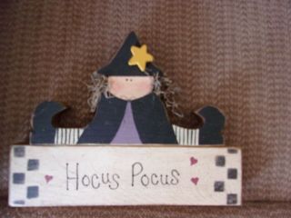 Primitive Country Wood Witch Sign Decoration Decor Hand Crafted So Cute Sign