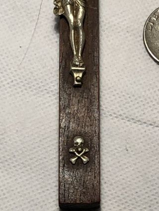 Vintage Wooden Crucifix With Skull And Bones 3